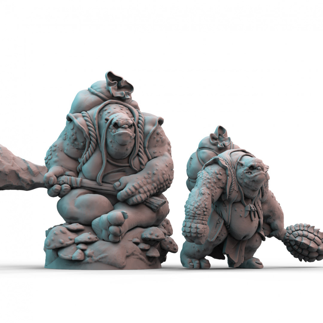 Swamp Mother and Child 3D Printed Resin Tabletop Models