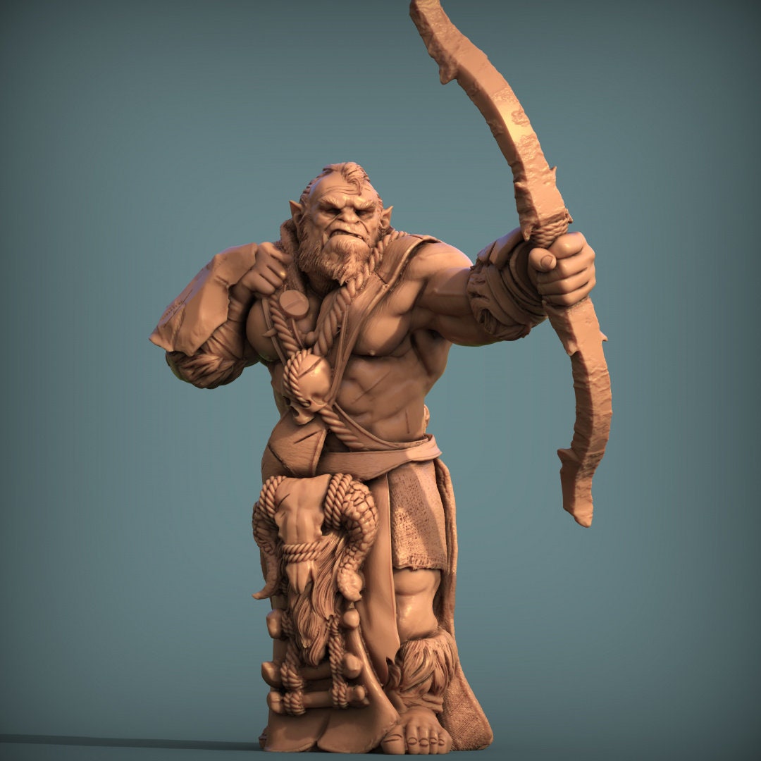 Orc Archer 3D Printed Resin Tabletop Model