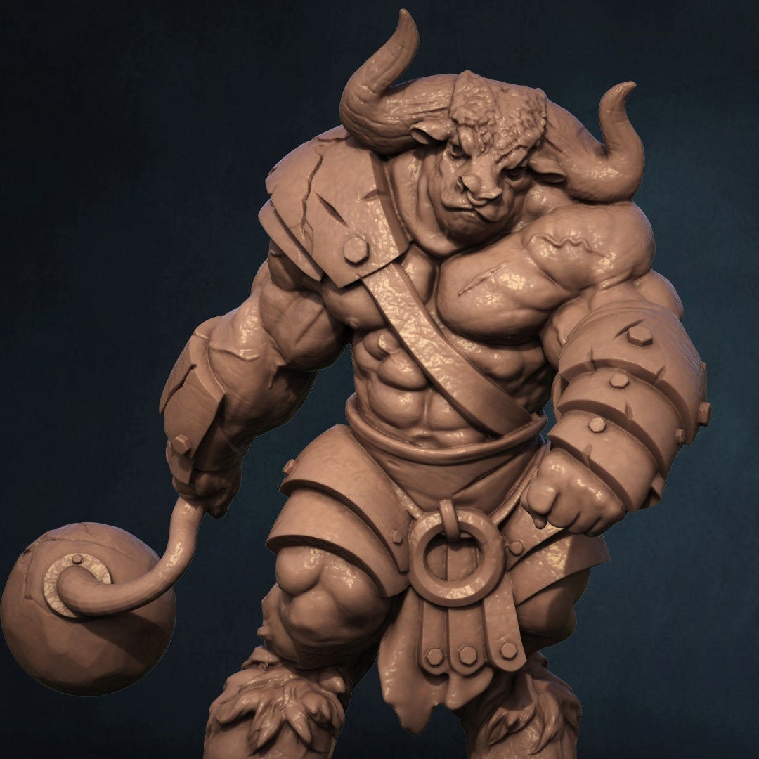 Minotaur Brute: 3D Printed Resin Tabletop Model