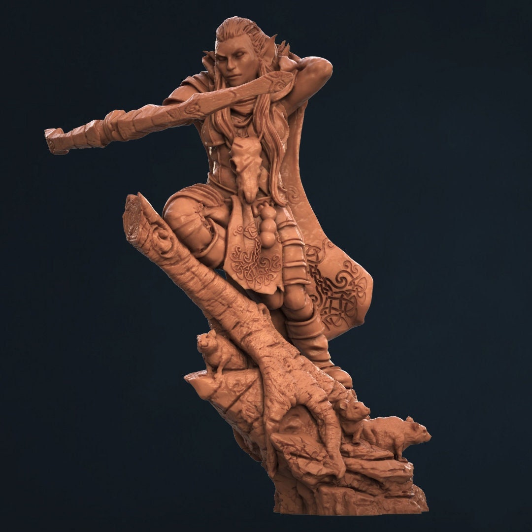 Specialist Elf Archer Master of Precision in 28mm Resin 3D Printed Tabletop Model