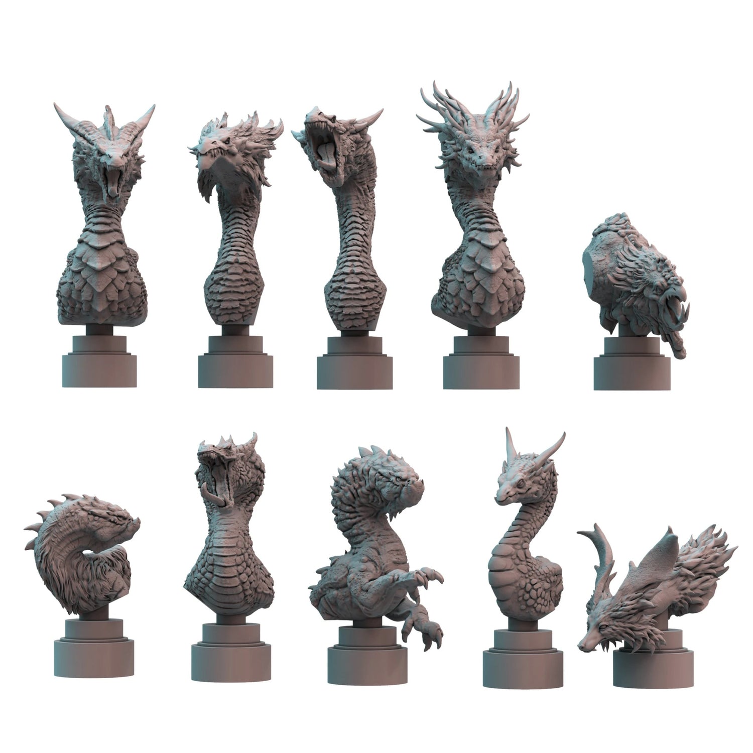 Dragon Bust collection of tabletop models