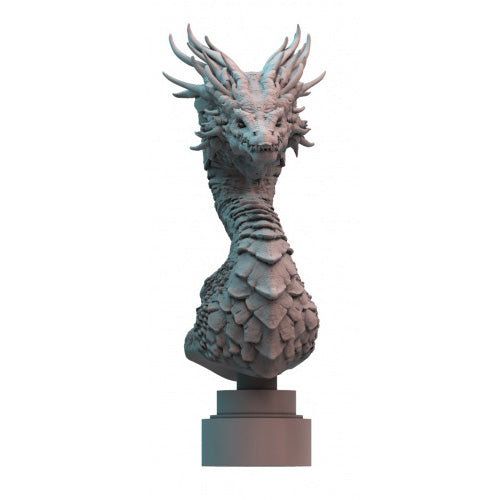 Elegant Spiny Dragon Bust 3D Printed Model