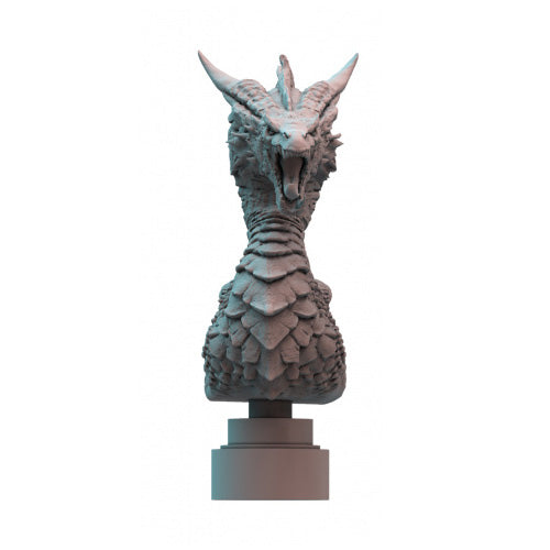Majestic Red Dragon Bust Striking 3D Printed Model