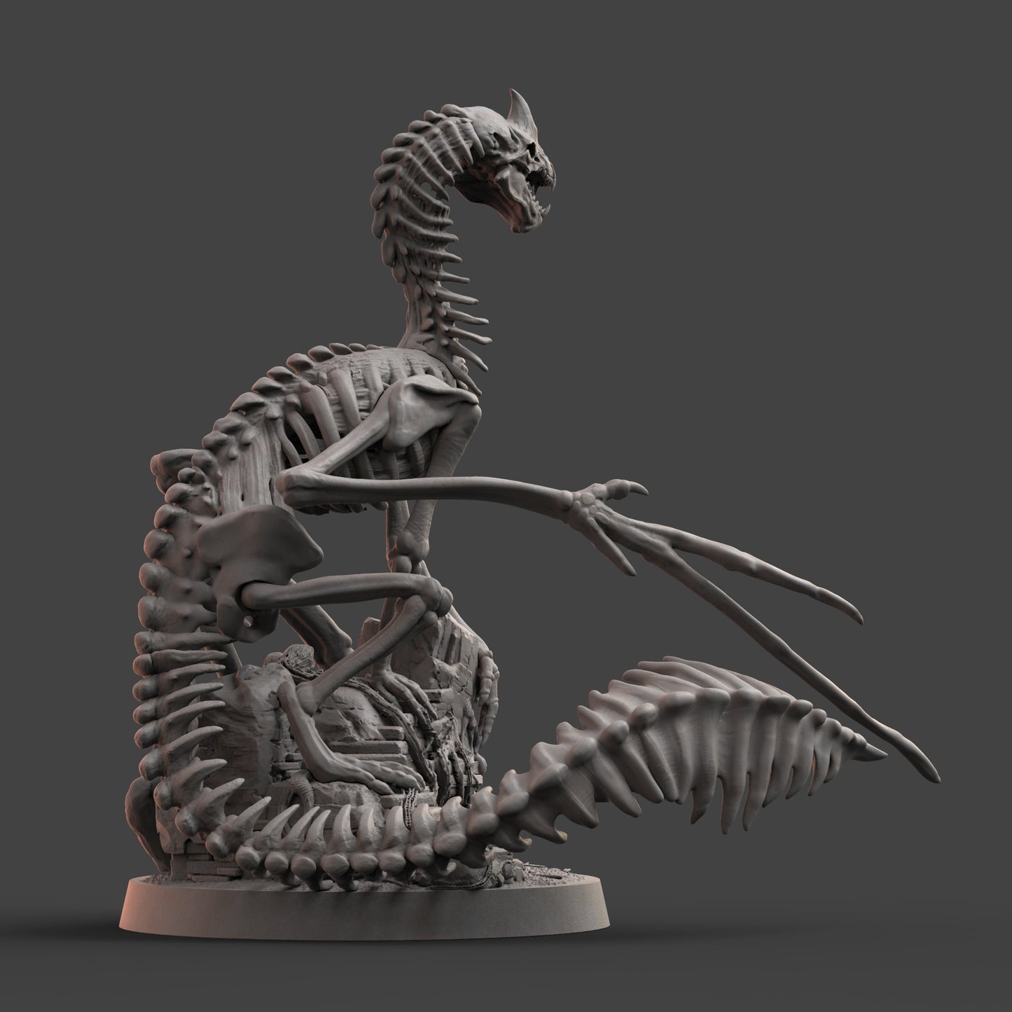 Dracolich Undead Dragon: 3D Printed Tabletop Model