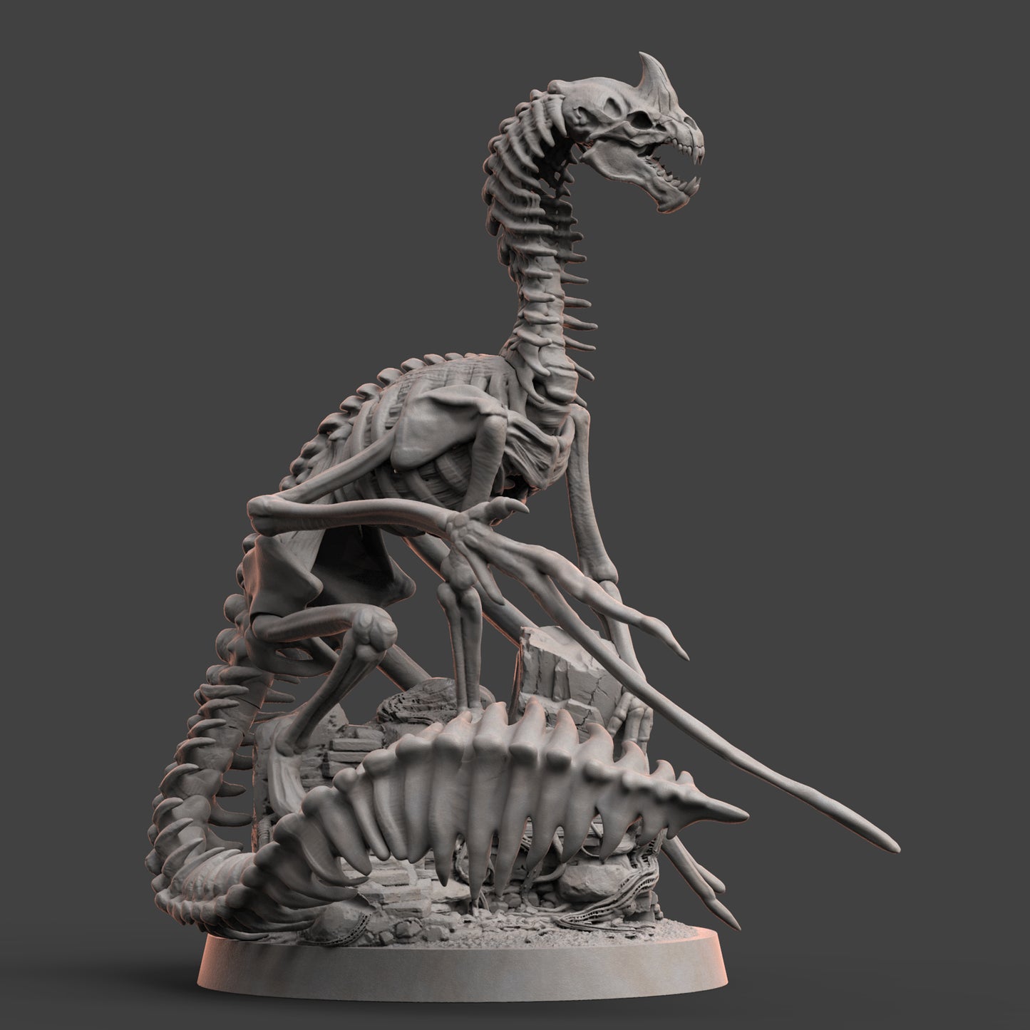 Dracolich Undead Dragon: 3D Printed Tabletop Model