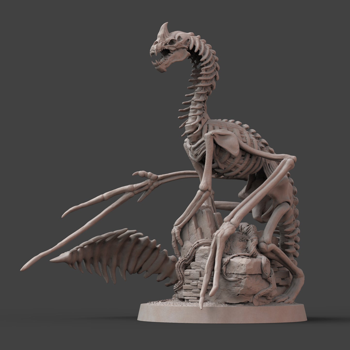 Dracolich Undead Dragon: 3D Printed Tabletop Model