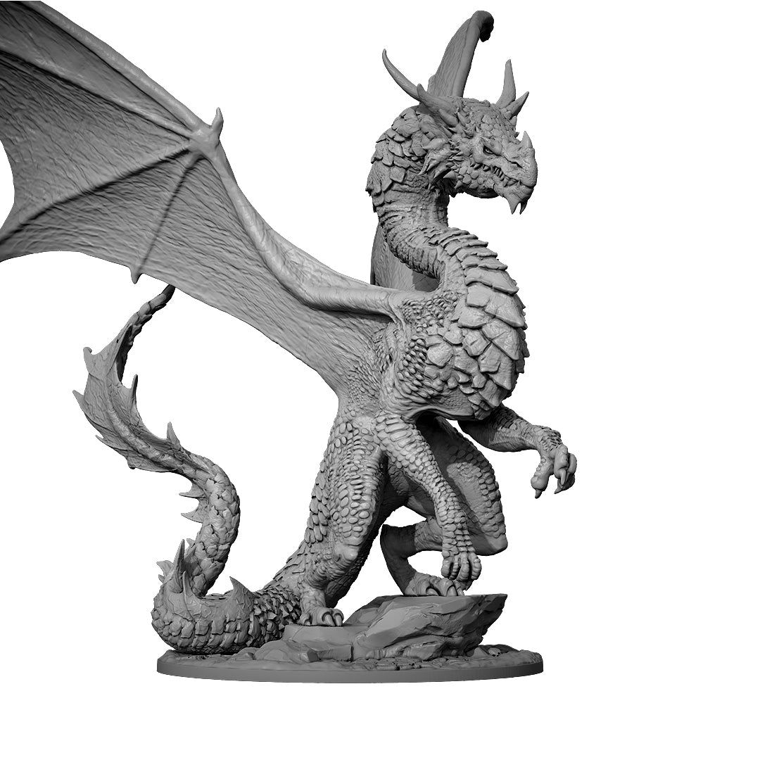The Red Dragon Fiery 3D Printed Figure Tabletop Model