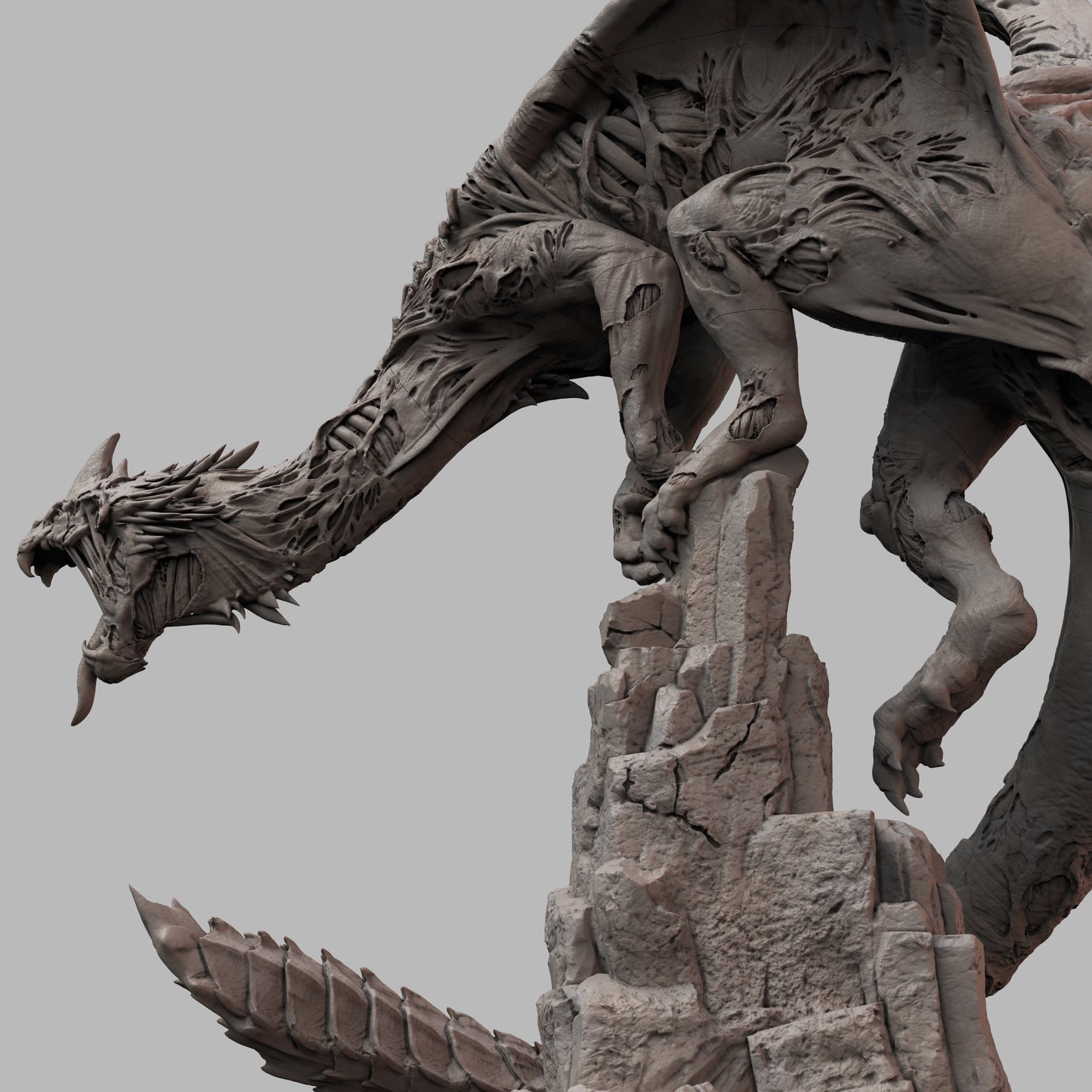 Undead Blue Dragon: 3D Printed Tabletop Model