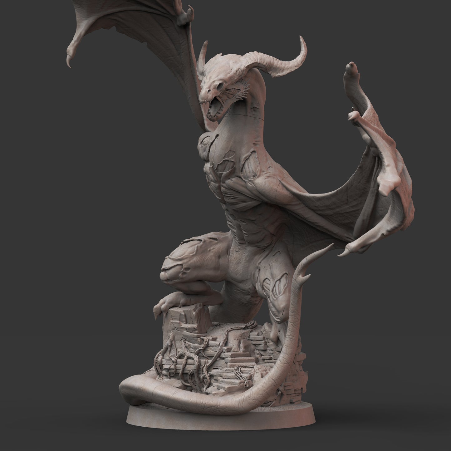 Undead Wyvern: 3D Printed Tabletop Model