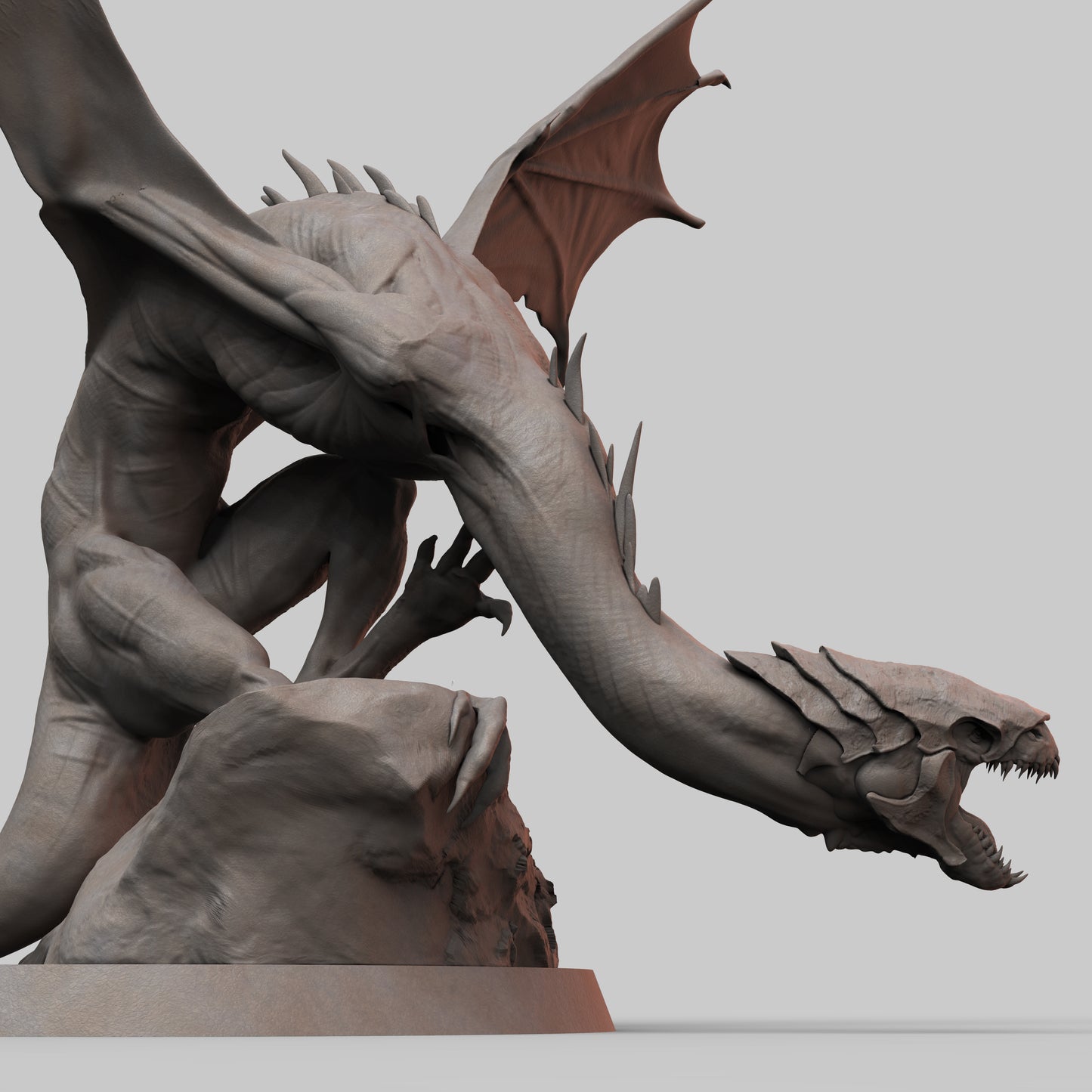 Undead Wyvern with Lich Rider: 3D Printed Tabletop Model