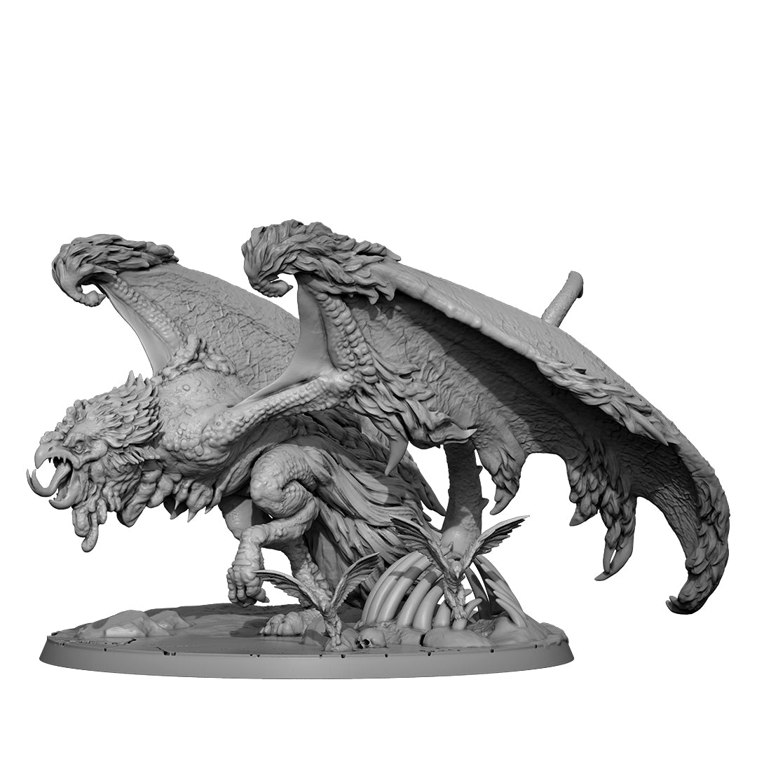 Cockatrice Dragon 3D Printed Tabletop Model