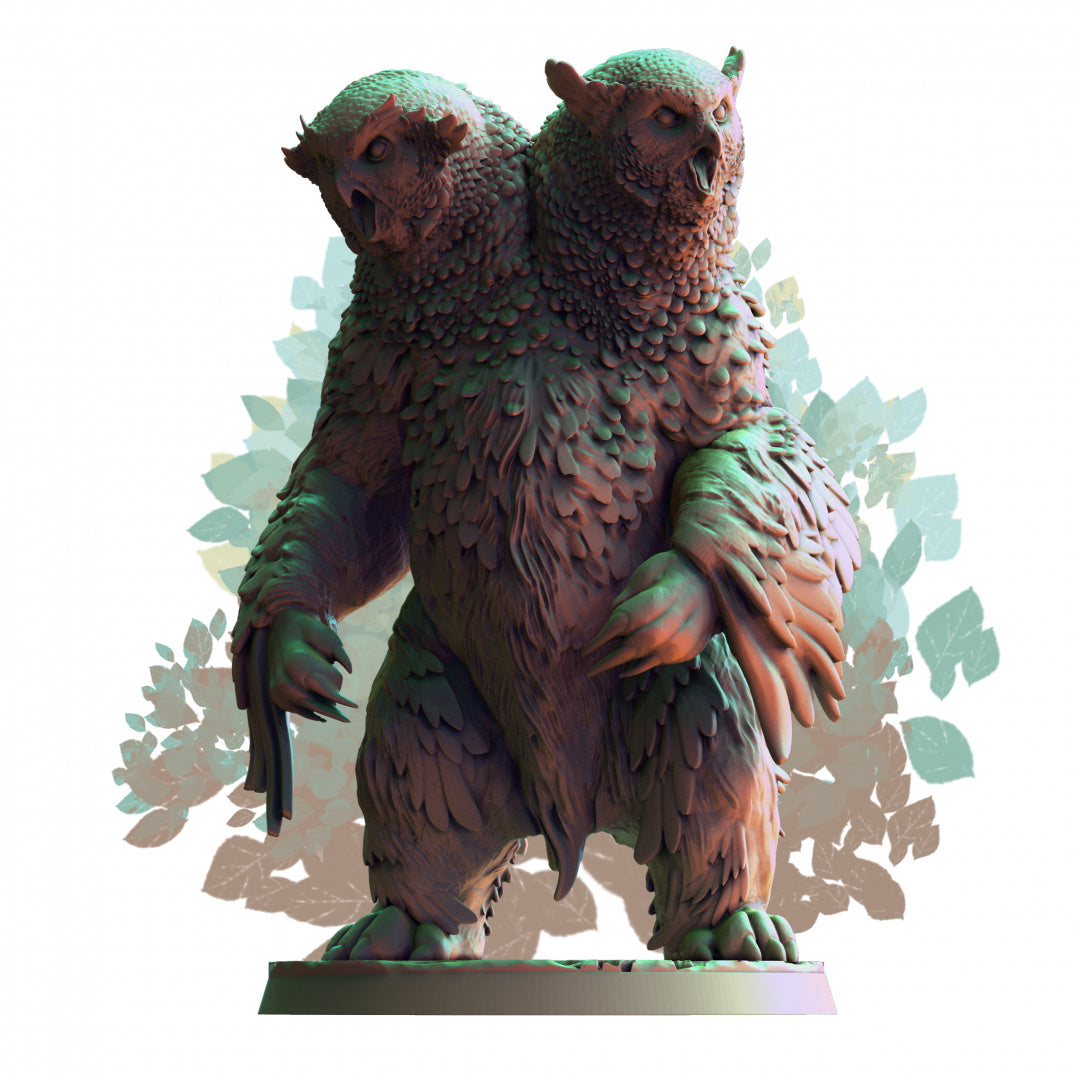 Owl Beast Ettin: 3D Printed Tabletop Model