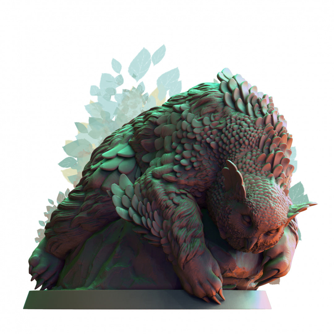 Owl Beast Sleeping: 3D Printed Tabletop Model