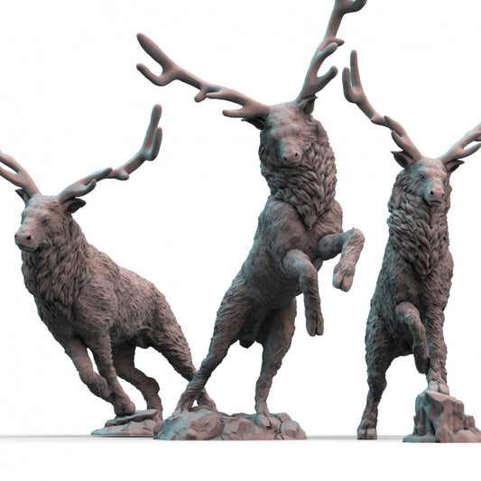 Enchanted Forest Stags 28mm Resin 3D Printed