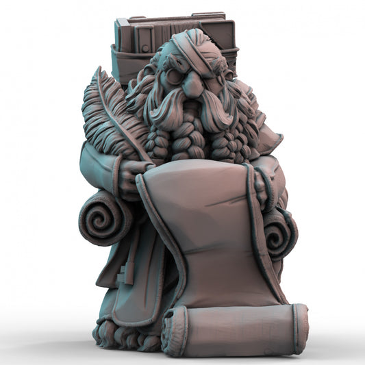 Dwarf Scribe Keeper of Chronicles 3D Resin Printed Tabletop Model