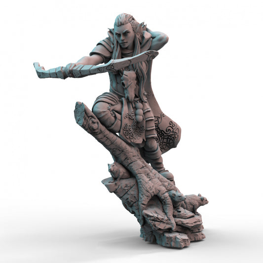 Specialist Elf Archer Master of Precision in 28mm Resin 3D Printed Tabletop Model