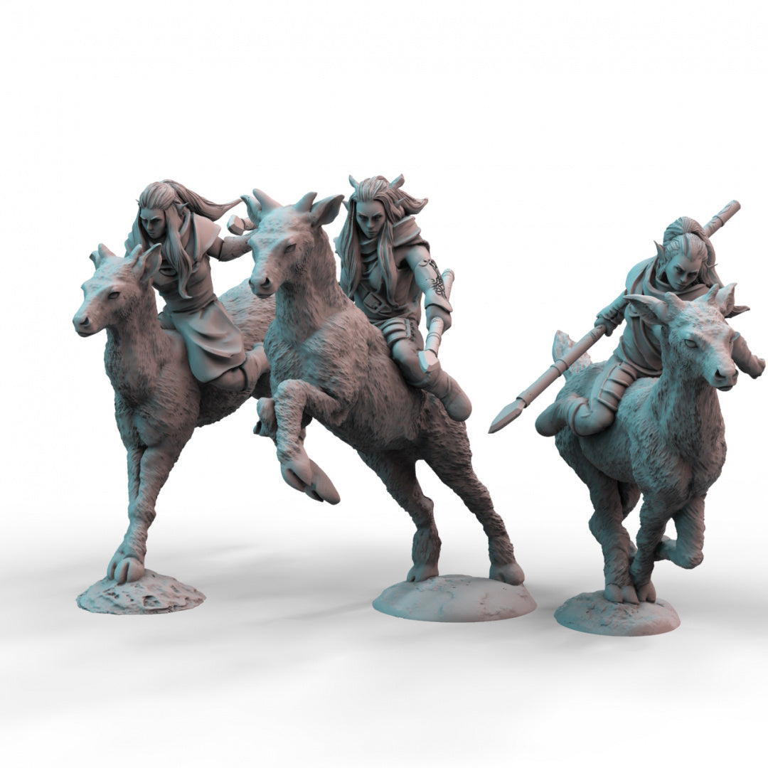 Elf Deer Riders: Majestic Mounts in 28mm Resin 3D Printed Models ...