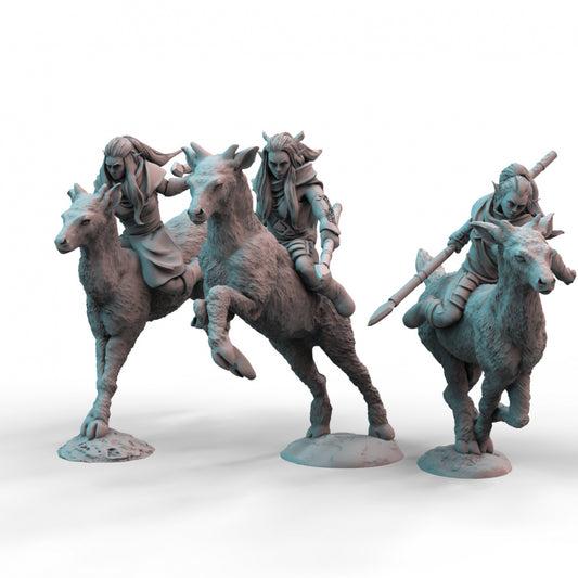 Elf Deer Riders Majestic Mounts in 28mm Resin 3D Printed Tabletop Models