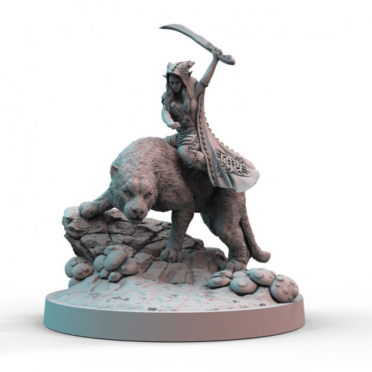 Elf Panther Mount Swift and Stealthy Companion for Elven Rangers in 28mm Resin 3D Printed Tabletop Model