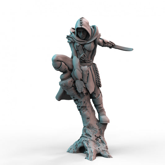 Elf Rogue Cunning and Stealthy 28mm Resin 3D Printed Model for Tabletop Games