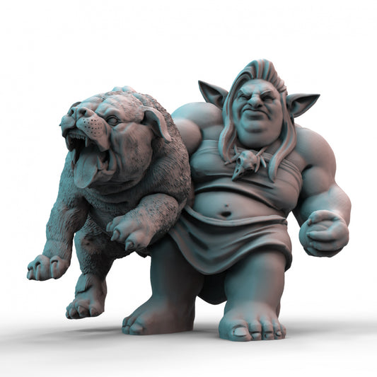Goblin Dog Handler 3D Resin Printed Tabletop Model