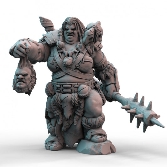 Ogre Female War Boss 3D Printed Resin Tabletop Model