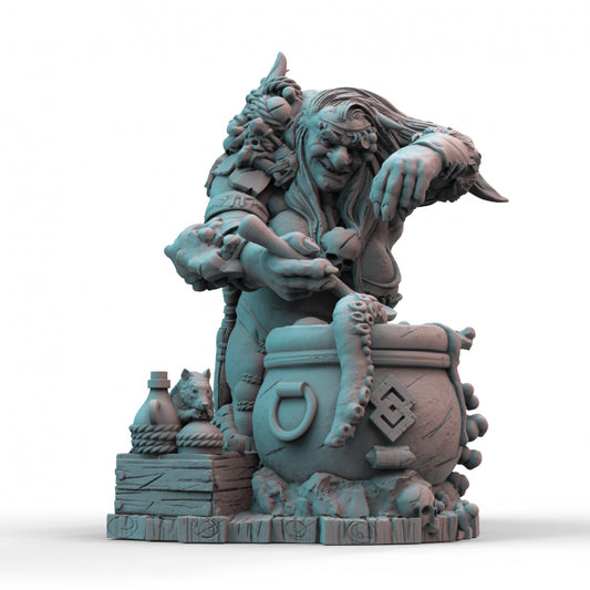Ogre Witch 3D Printed Resin Tabletop Model