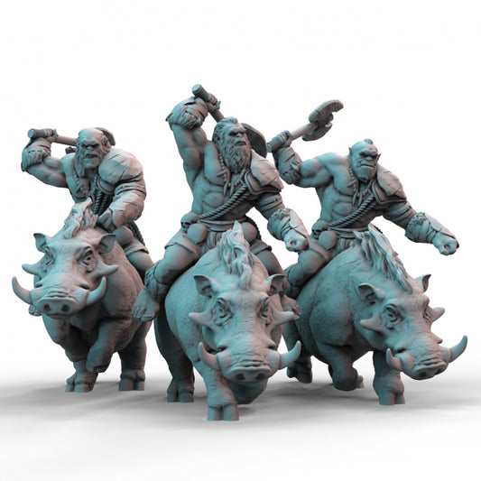 Orc Great Boar Riders 3D Printed Resin Tabletop Models
