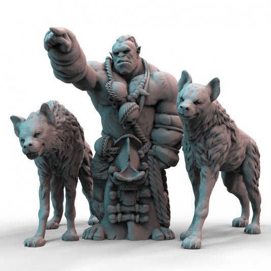 Orc Hyena Handler 3D Printed Resin Tabletop Models