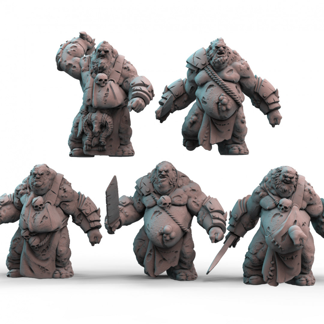 Plague Ogre Unit 3D Printed Resin Tabletop Models