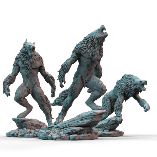 Werewolves 3D Printed Resin Tabletop Models