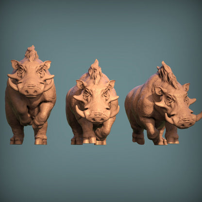 Great Boars 3D Printed Resin Tabletop Models