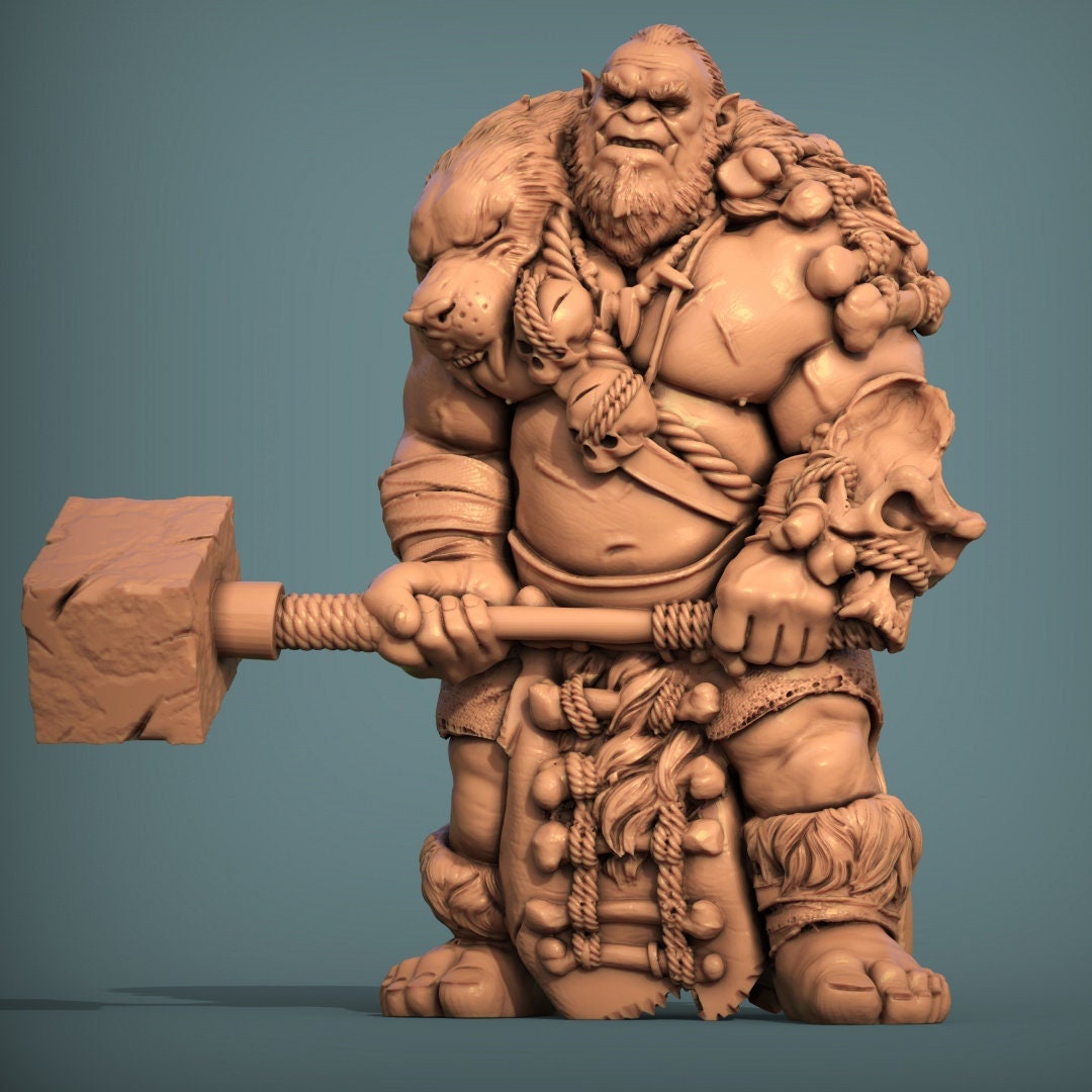 Orc Brute 3D Printed Resin Tabletop Model
