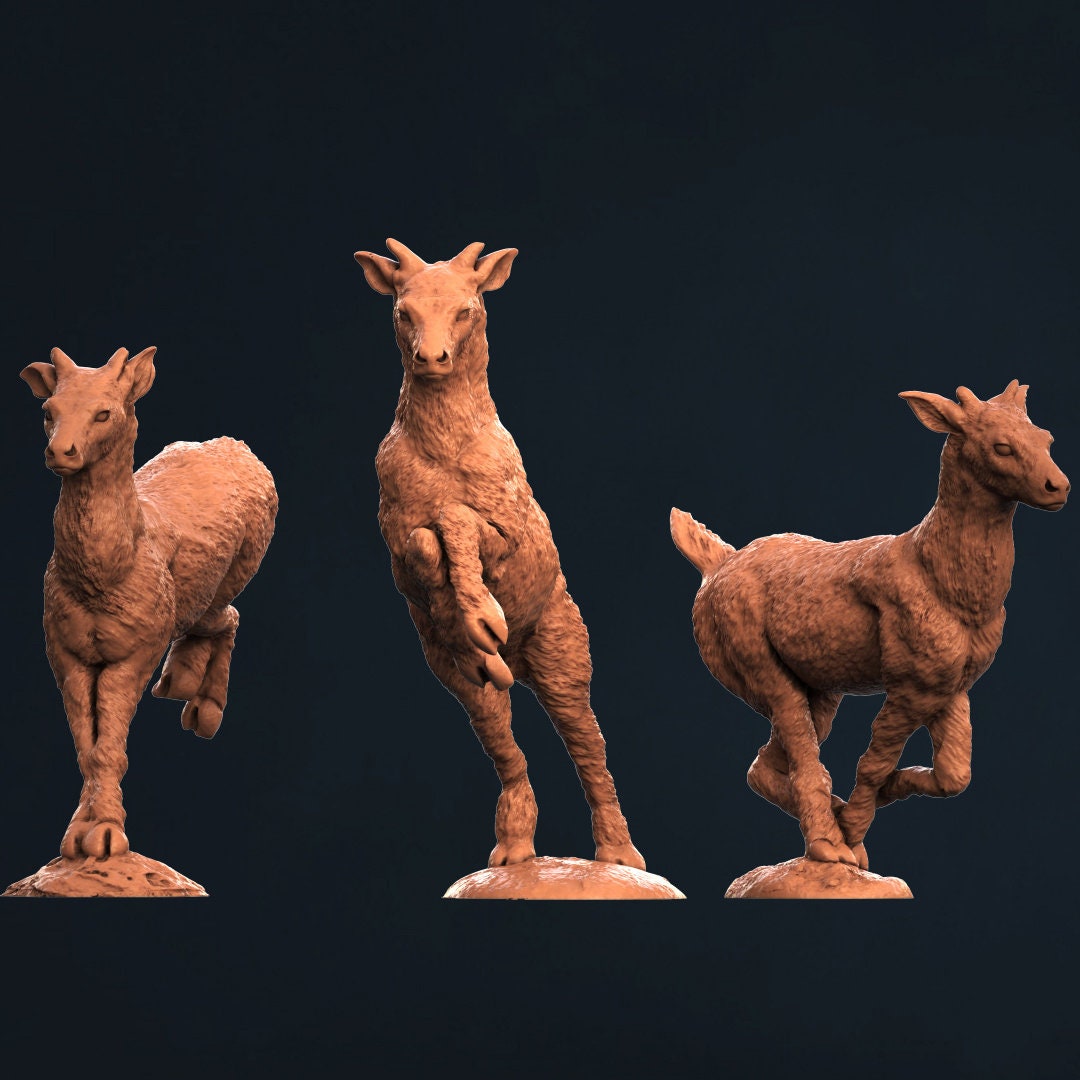 Deers Graceful Creatures for your Tabletop Wilderness in 28mm Resin 3D Printed Models